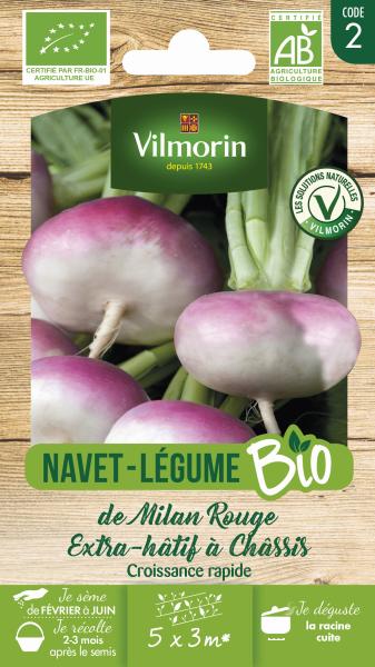 Potagères - Navet-Légume de Milan Rouge Extra Hâtif à Châssis - BIO - PACKAGING_RECTO